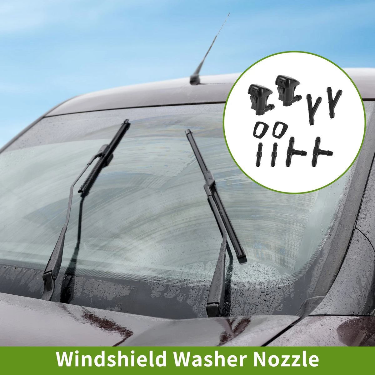Windshield Washer Nozzle with Hose Connector for Jeep Renegade (2015–2023)