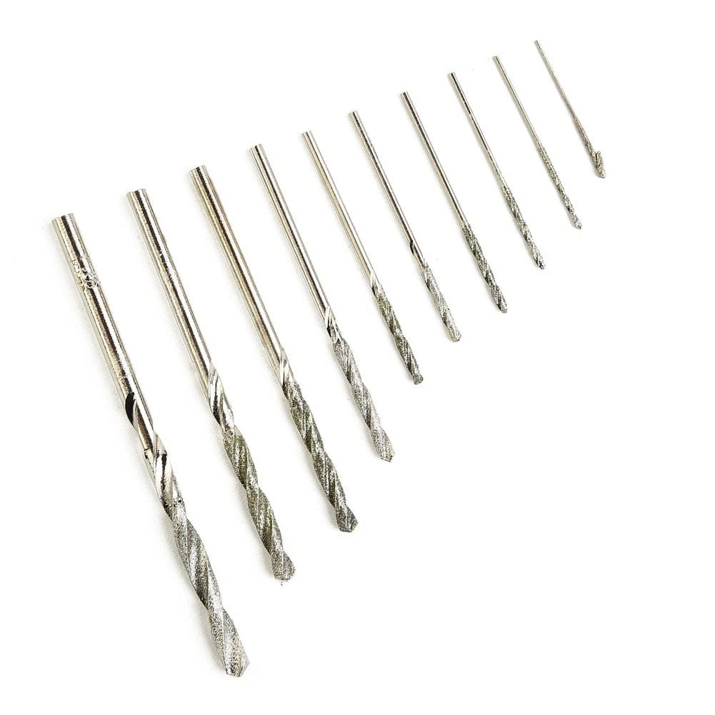 Set of 10 Precision Needle Drilling Bits for Gemstones and Cobblestone