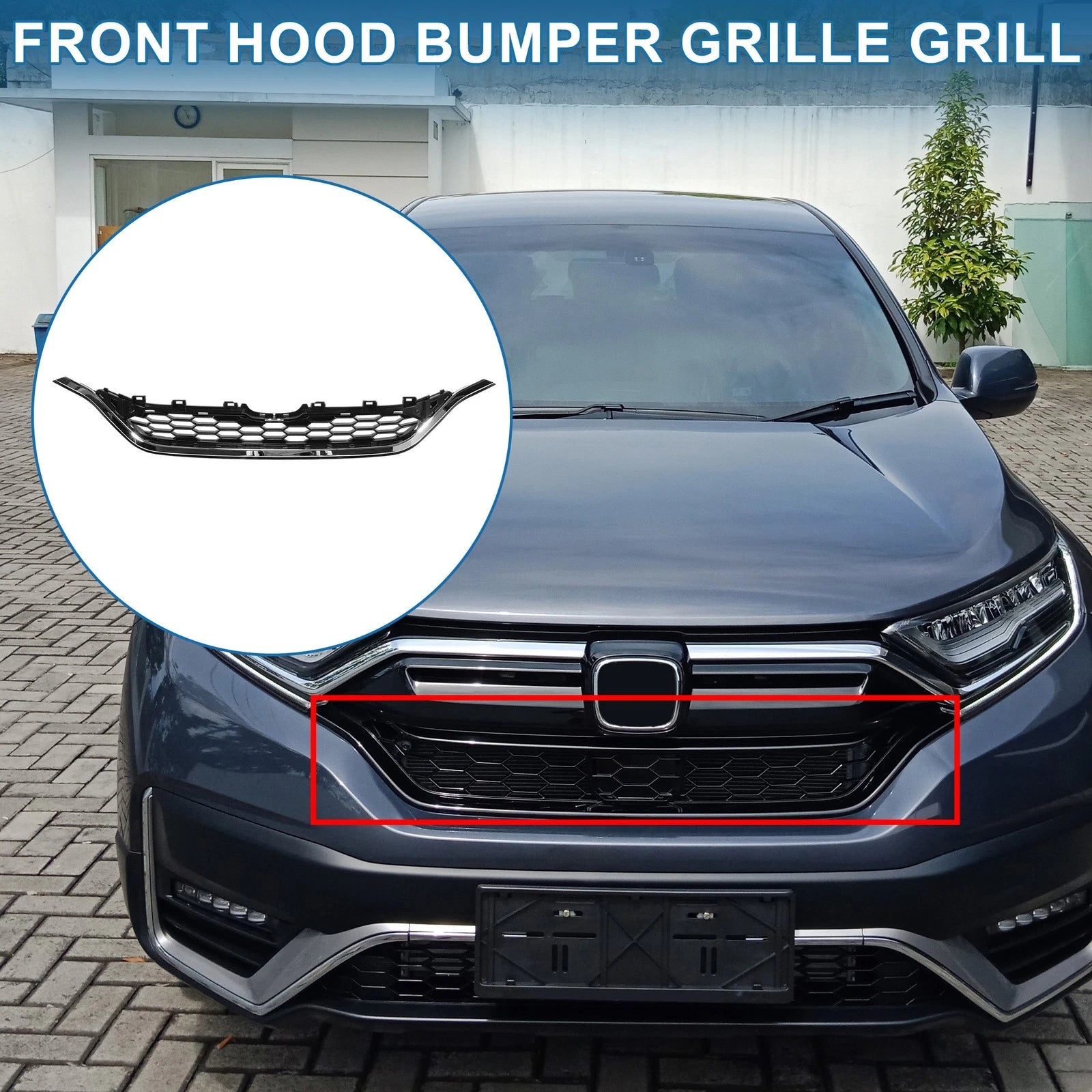 Front Hood Bumper Grille Grill Replacement for Honda CR-V (2015–2016)