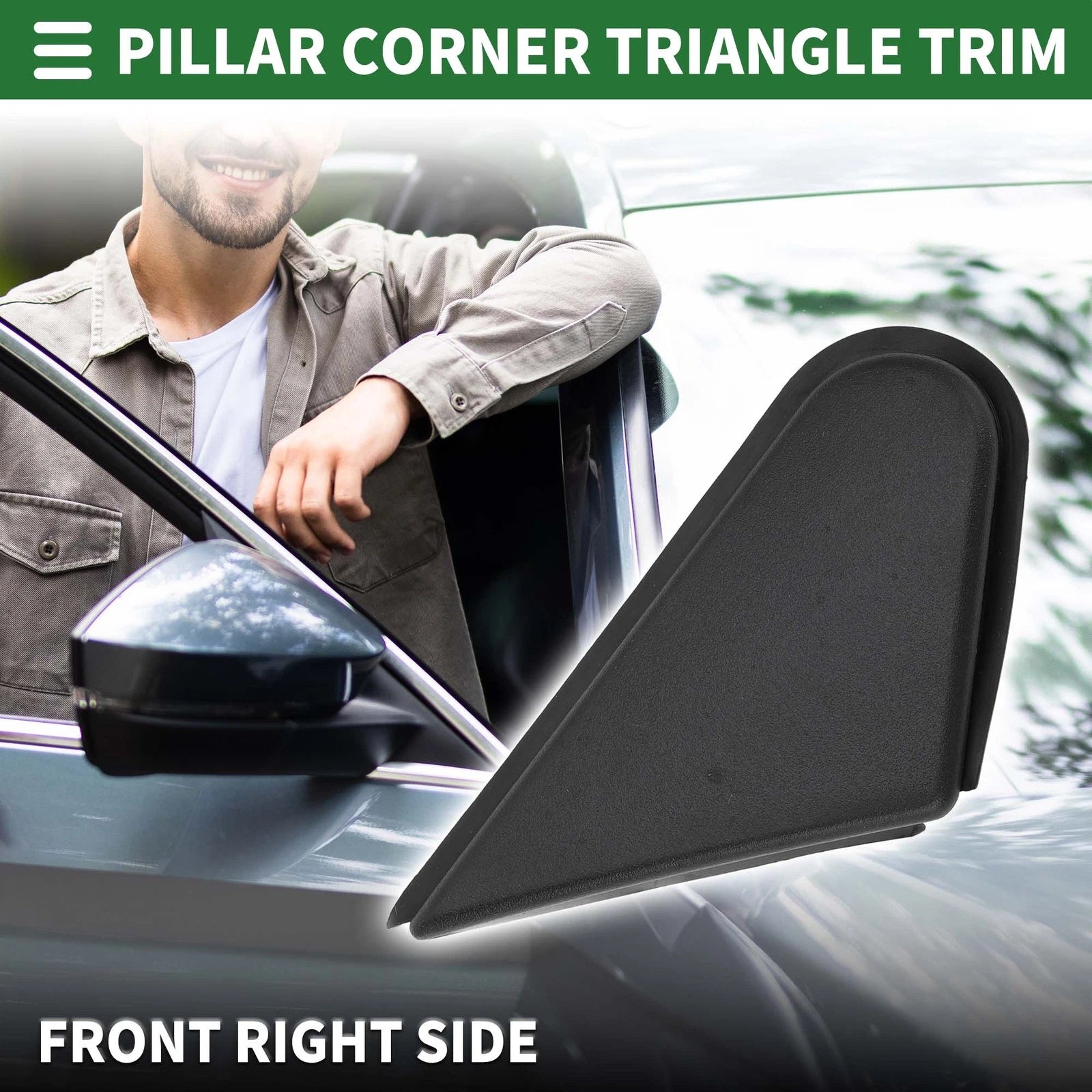 Front Right Pillar Corner Triangle Trim Replacement for Mitsubishi Lancer (2008–2015)