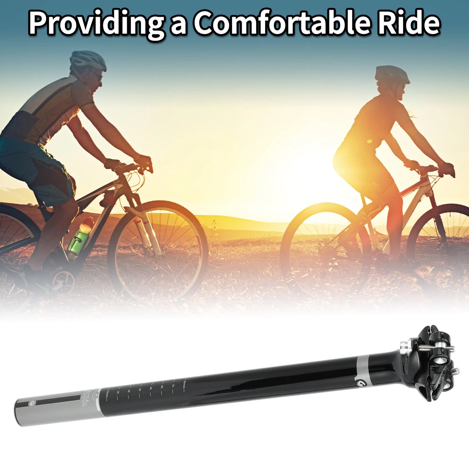 Seat Post 27.2x350mm Replacement Bike Saddle Post for Universal Fit (—)