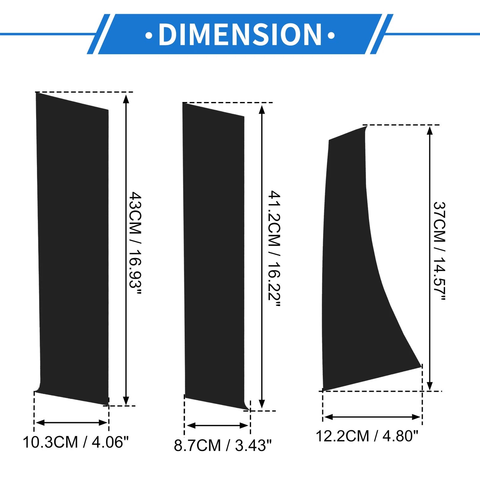 6 Pcs Door Pillar Window Trim Replacement for Mitsubishi Outlander Sport (2011–2019)