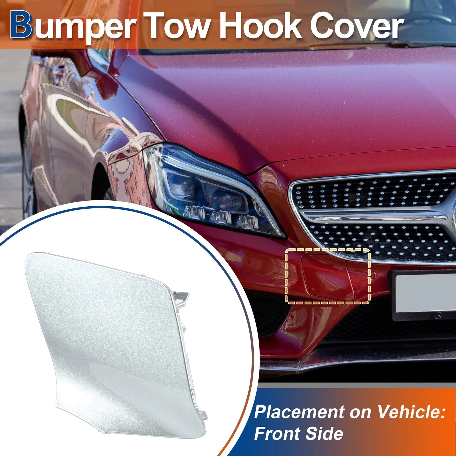 Front Tow Hook Cover Replacement for Mercedes-Benz A2188850626 (2015–2018)