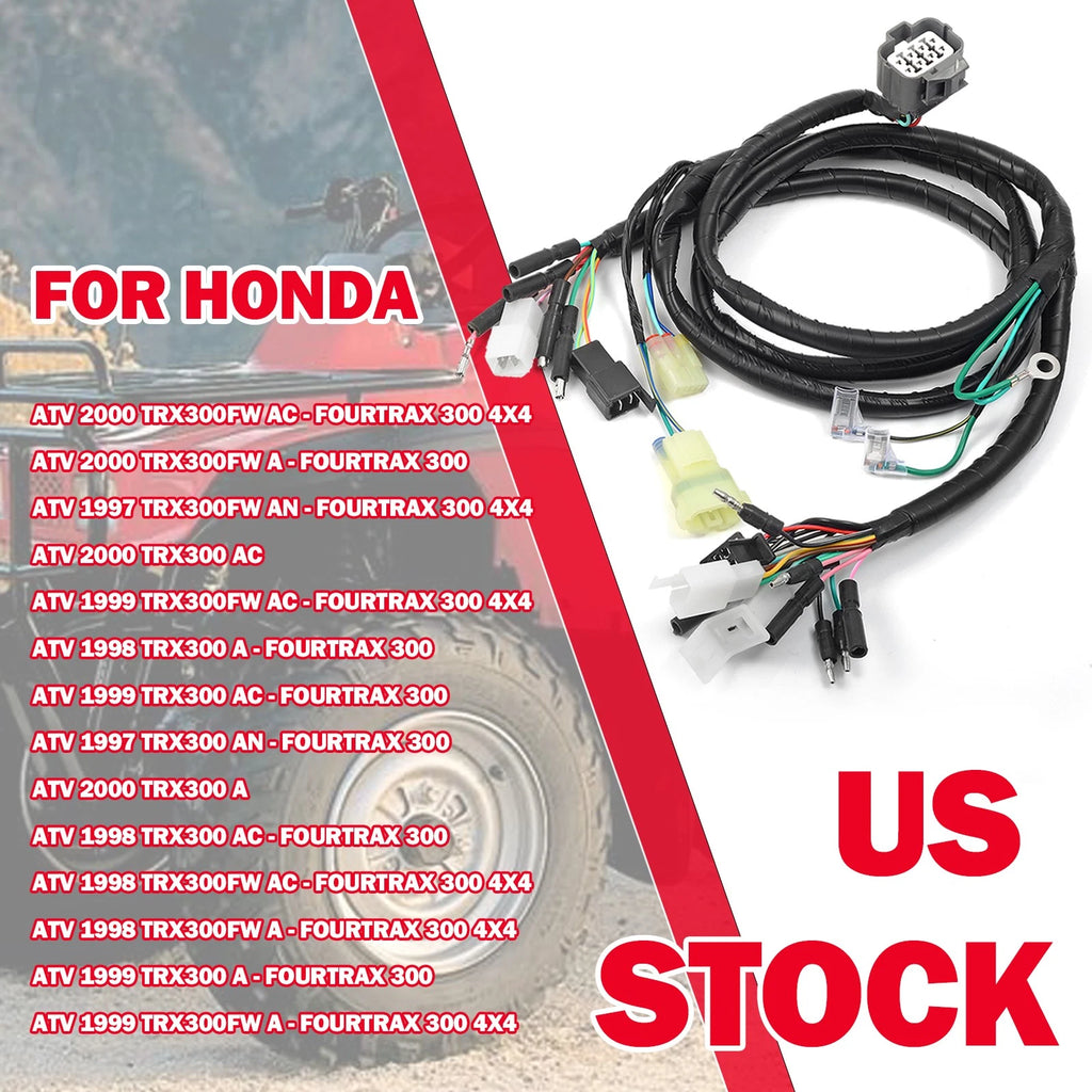 Wire Harness for Honda ATV FourTrax 300 TRX300 A 2x4 TRX300FW AC 4X4 (1997–2000)