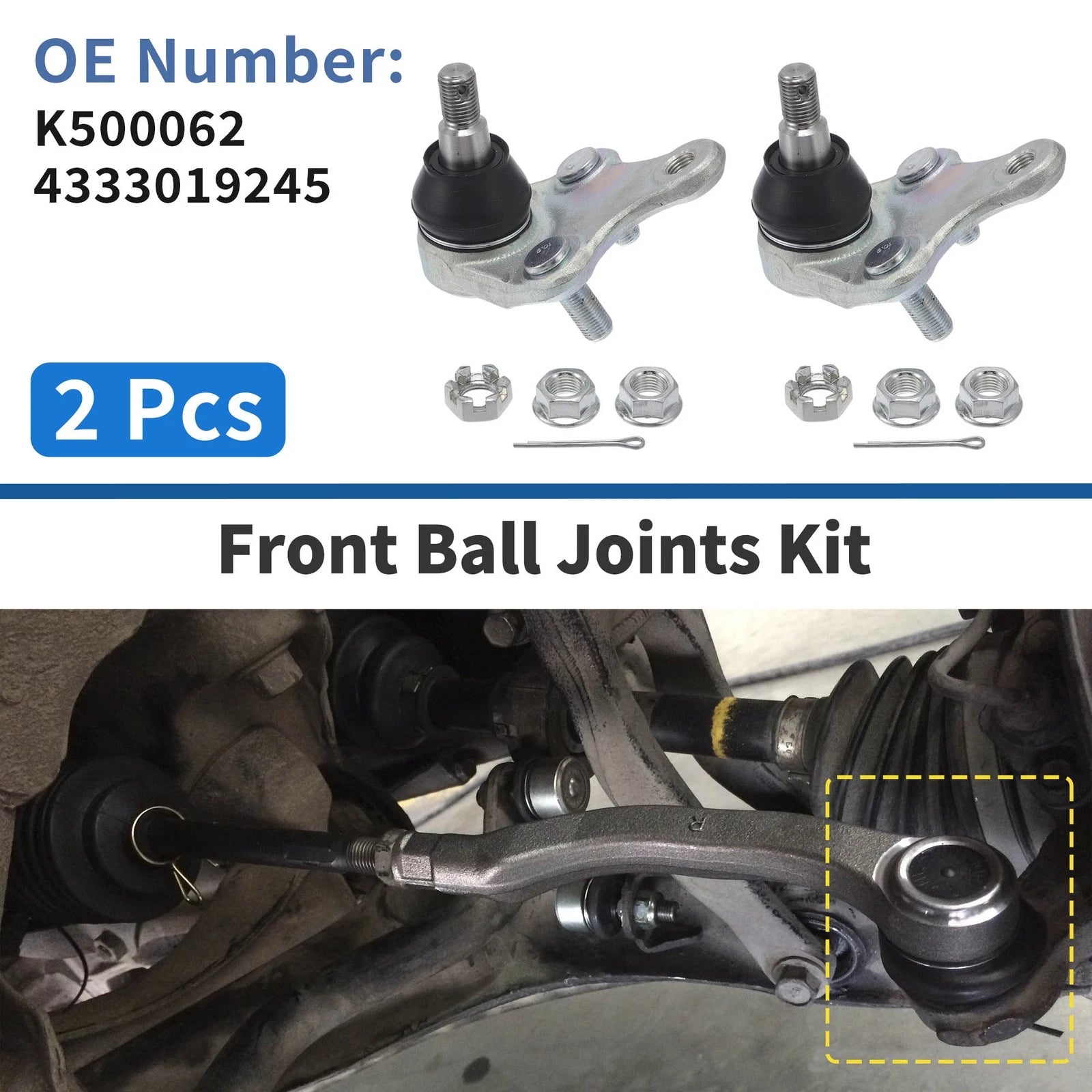 Front Lower Ball Joints Replacement 2 Pcs for Toyota RAV4 (2006–2018)