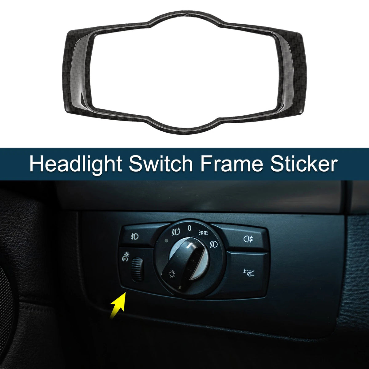 Headlight Switch Frame Sticker for BMW 3 Series E90 E92 E93 (2005–2012)