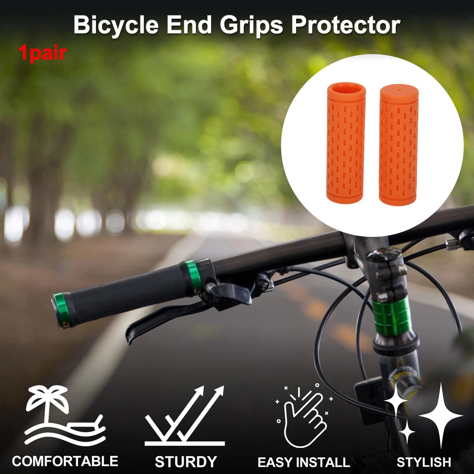 Bike Handlebar Grips 90mm Lightweight End Caps for MTB Universal Fit