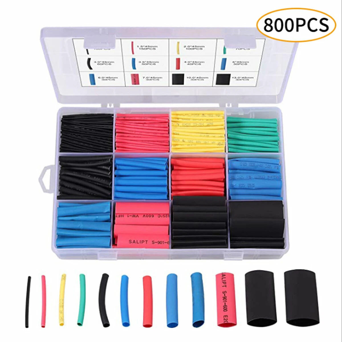 Heat Shrink Tubing Sleeve Kit for Automotive Electrical (Assorted Sizes)