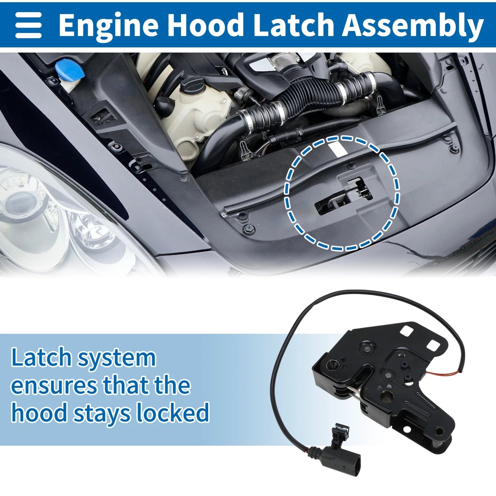 Hood Latch Assembly OEM Replacement for Audi A6 (2005–2008)