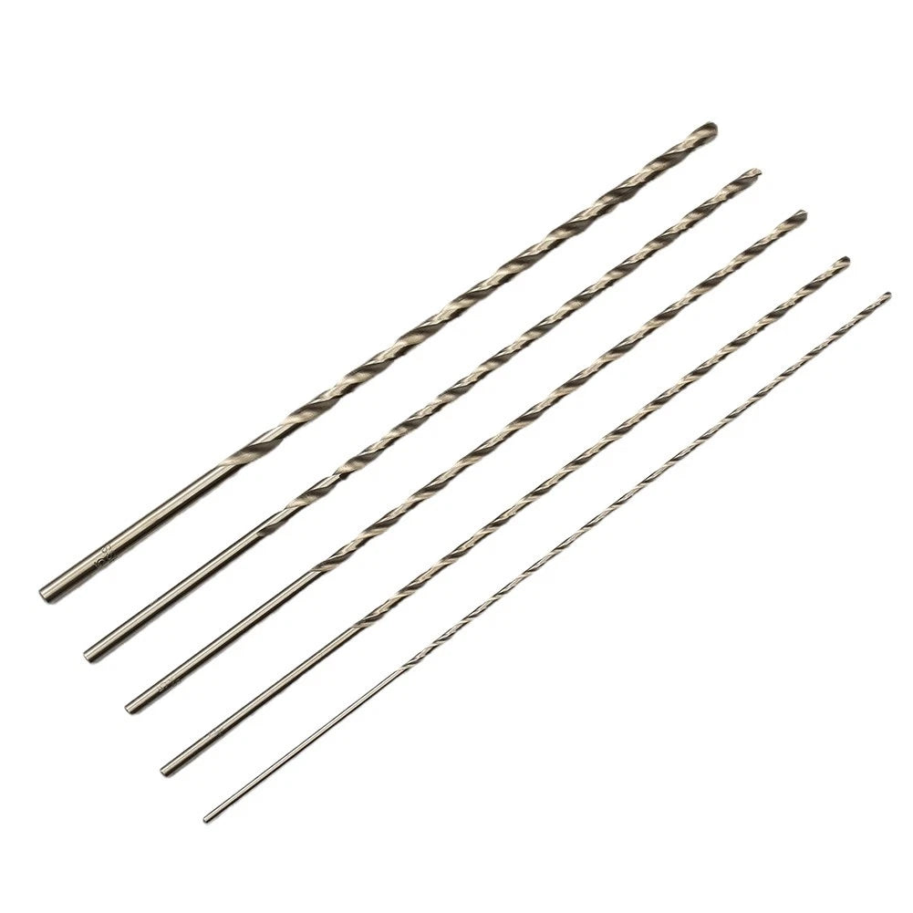 5 Pcs 2/3/3.5/4/5mm HSS Extra Long Drill Bits Set for Metal Drilling