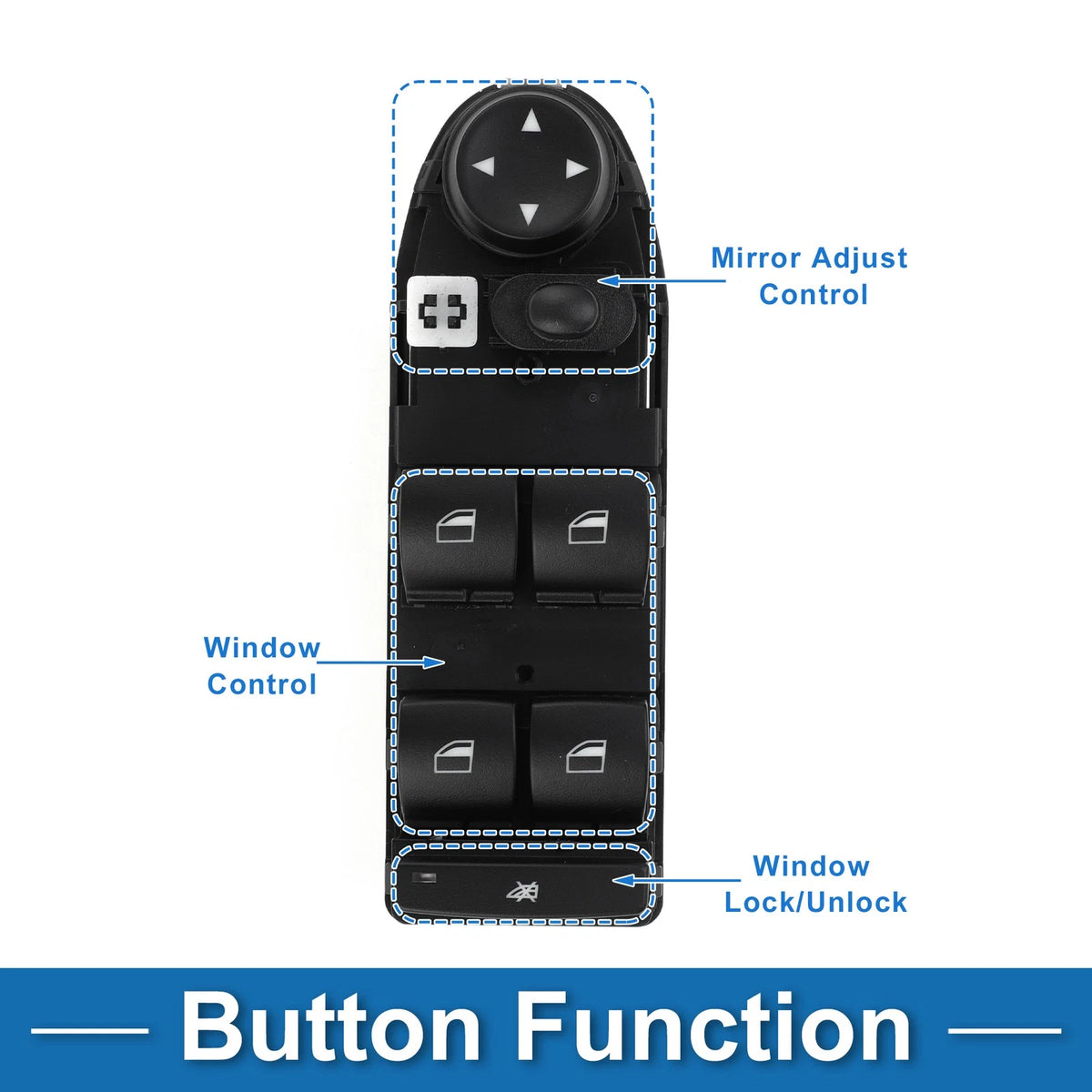 Power Window Switch Replacement for BMW 528i 2008–2010 Base 3.0L Gas