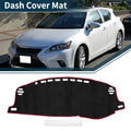 Dash Cover Mat Sun Protector for Lexus CT 200H 2011–2019 (Black Red)