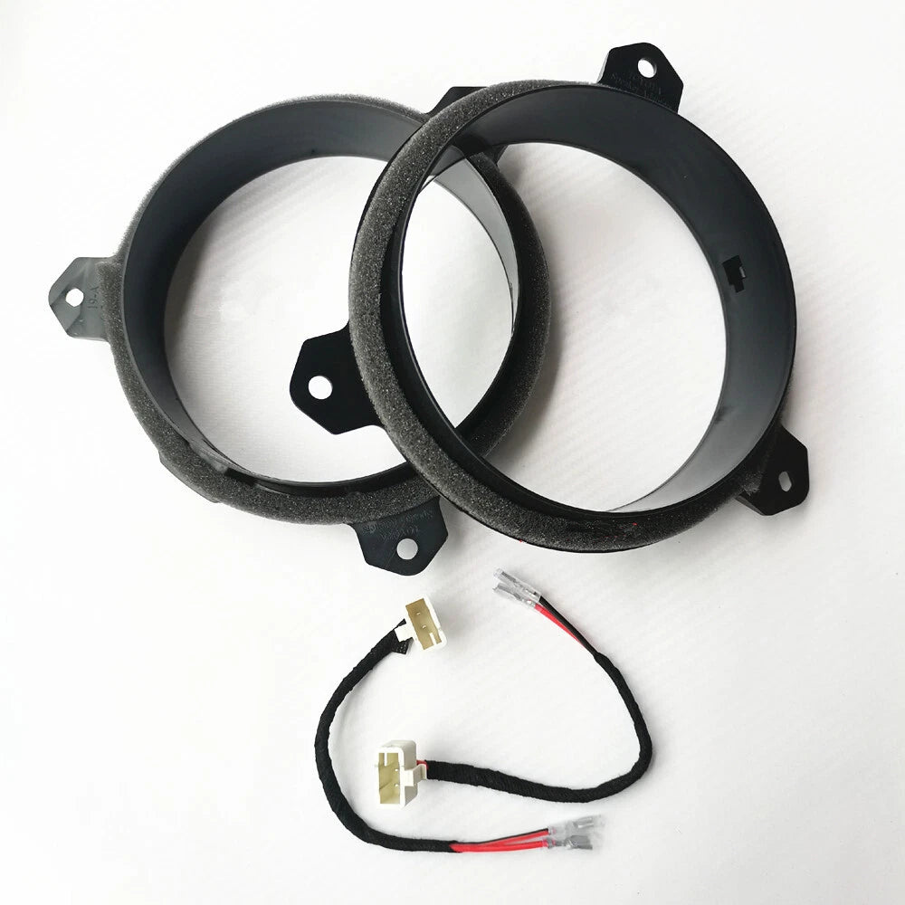 2Pcs 6.5" Speaker Adapter Mount with Wire Harness for Toyota RAV4 Prado Corolla (–)