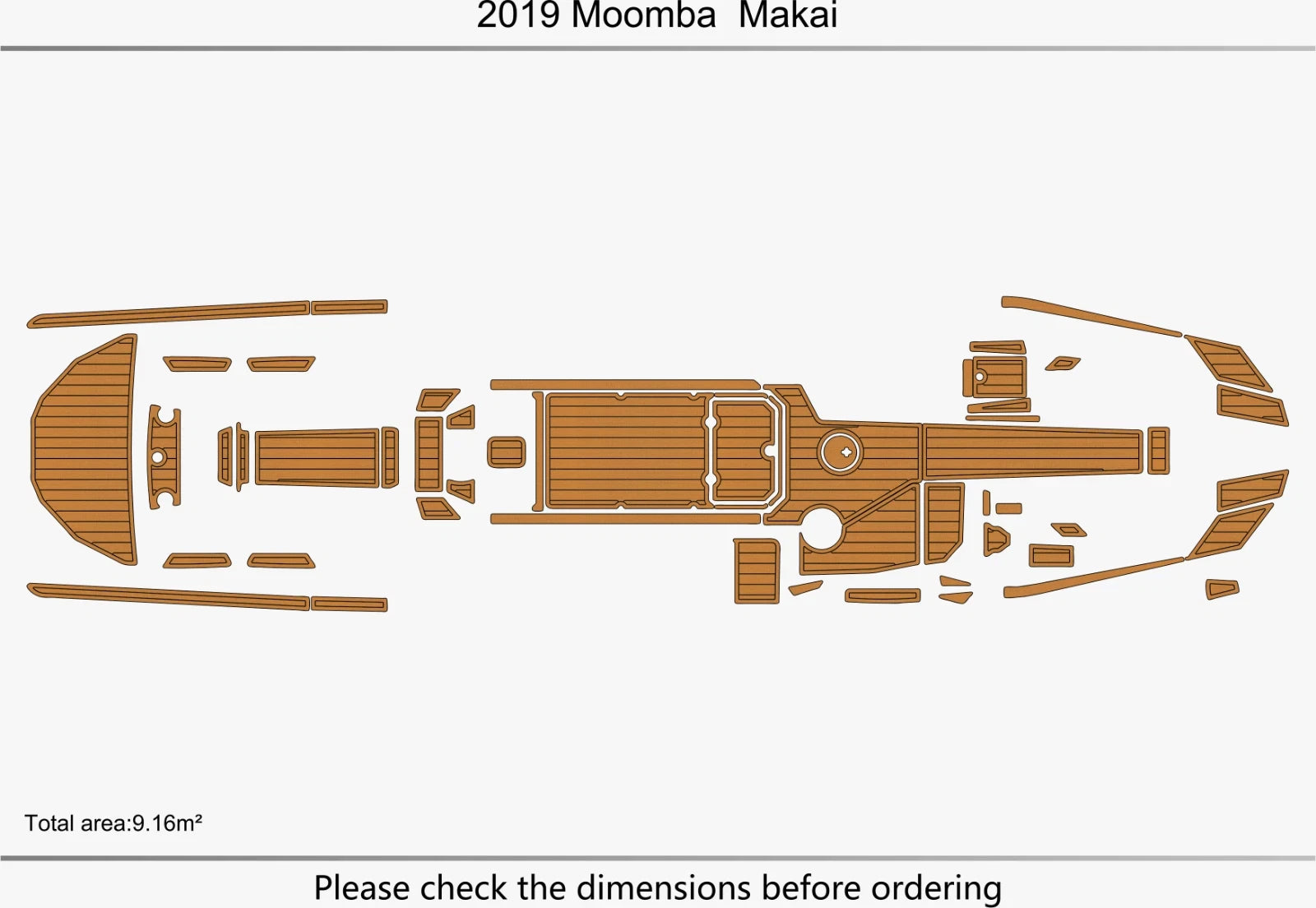 EVA Foam Teak Deck Flooring Mat for Moomba Makai (2019)