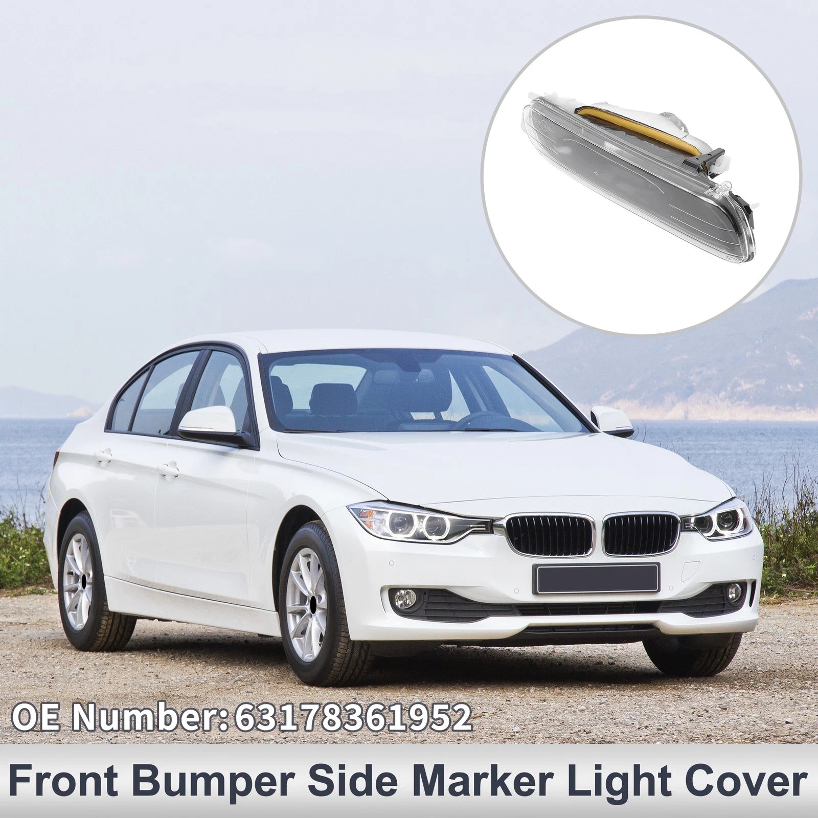 Right Front Bumper Side Marker Light Cover for BMW 3 Series (2006–2019)
