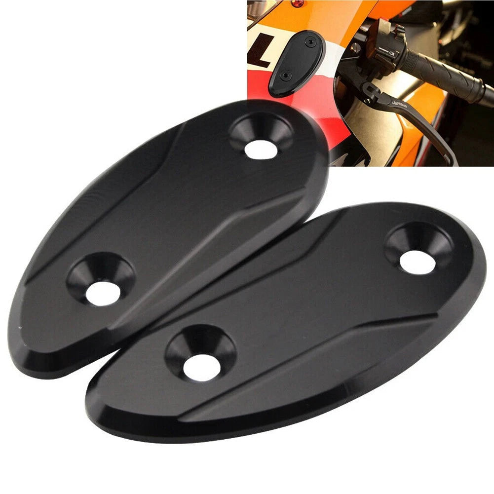 Rearview Mirror Block Off Base Plates for Honda CBR1000RR (2008–2017) Black