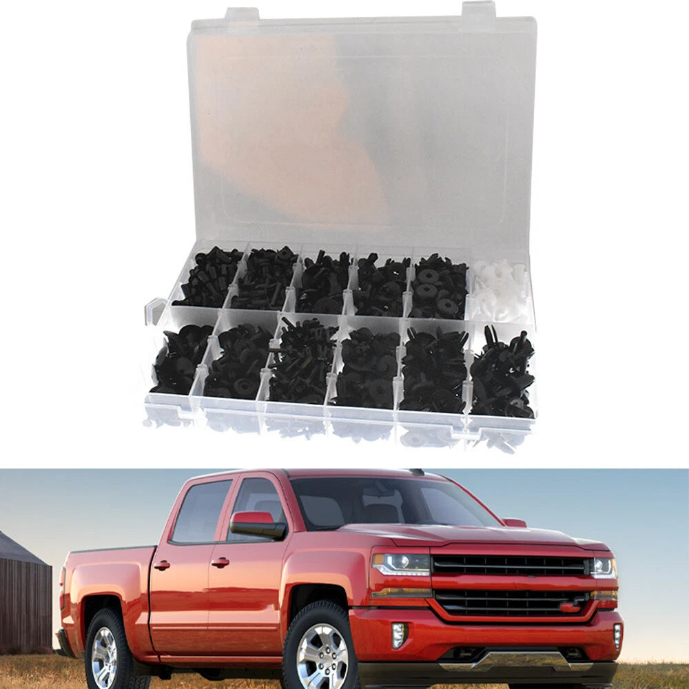 Set of 690 Push Pin Rivet Trim Clips for Universal Applications