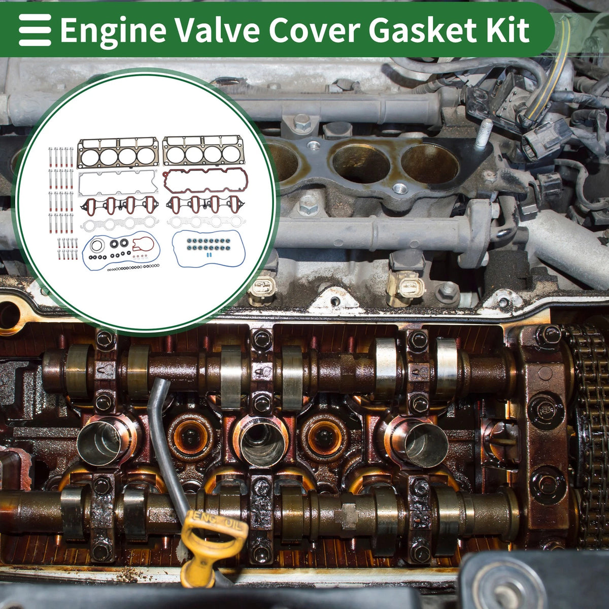 Engine Valve Cover Gasket Kit for Chevrolet Suburban 1500 2002–2004 5.3L