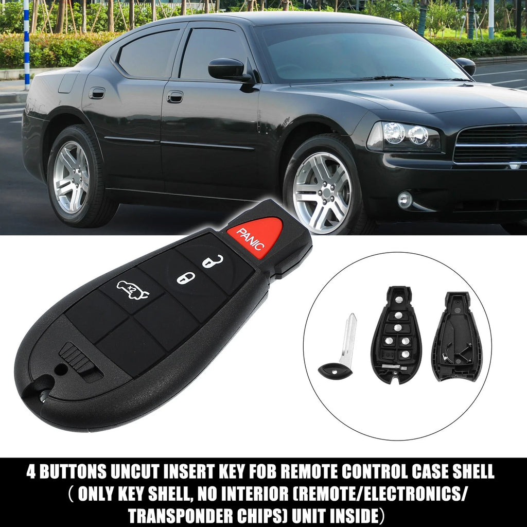 Keyless Entry Remote Key Shell Cover 4 Button for Dodge Chrysler (2011–2018)