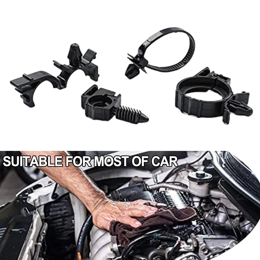 60-Piece Nylon Wire Routing Clips Kit for Auto Wiring (Universal)
