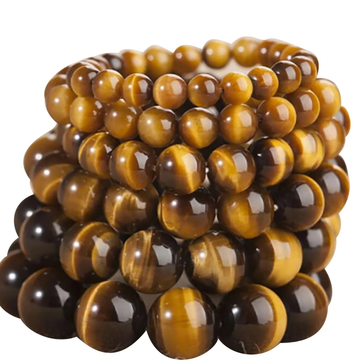 Natural Stone Tiger's Eye Round Beads Bracelet for Unisex