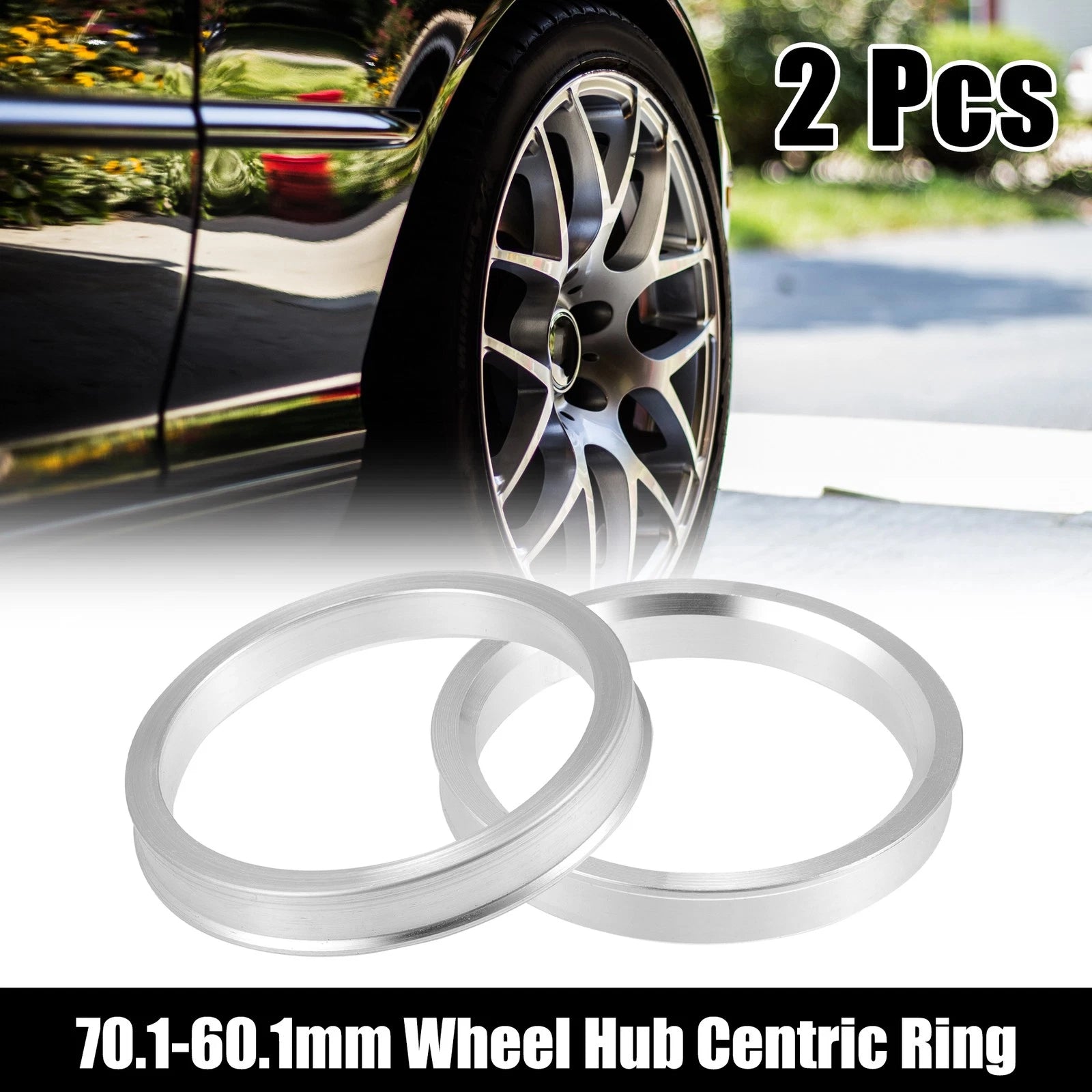 2pcs Hub Centric Rings for Car (70.1mm to 60.1mm)