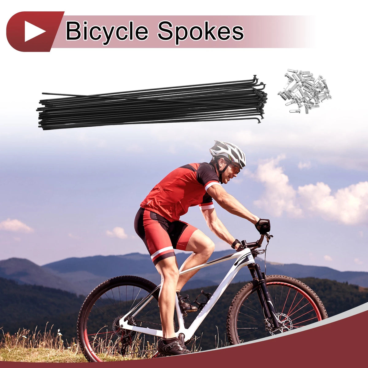 Bicycle Spoke Set 248 mm Steel for 14G Black 36-Pack
