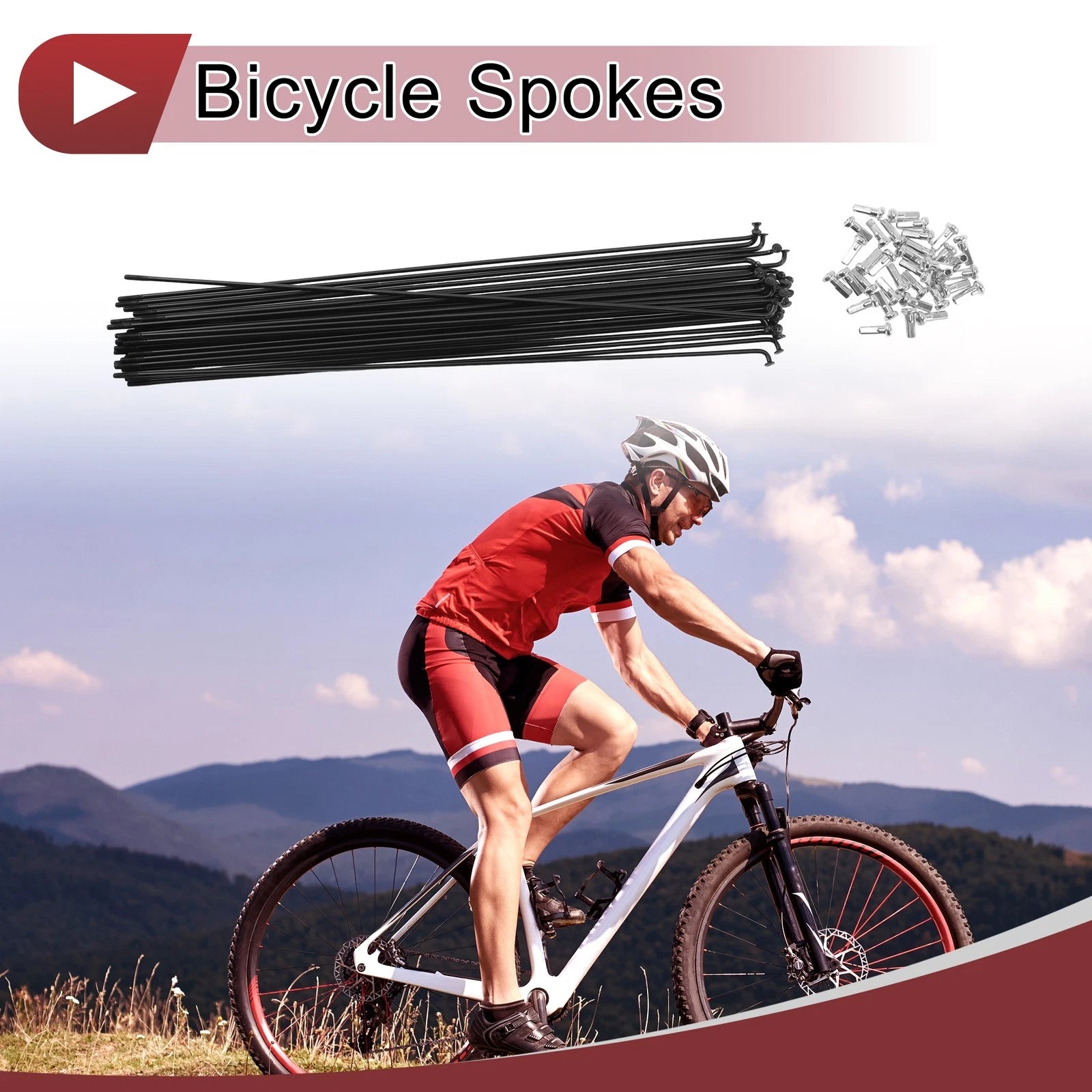 Bicycle Spoke Set 248 mm Steel for 14G Black 36-Pack