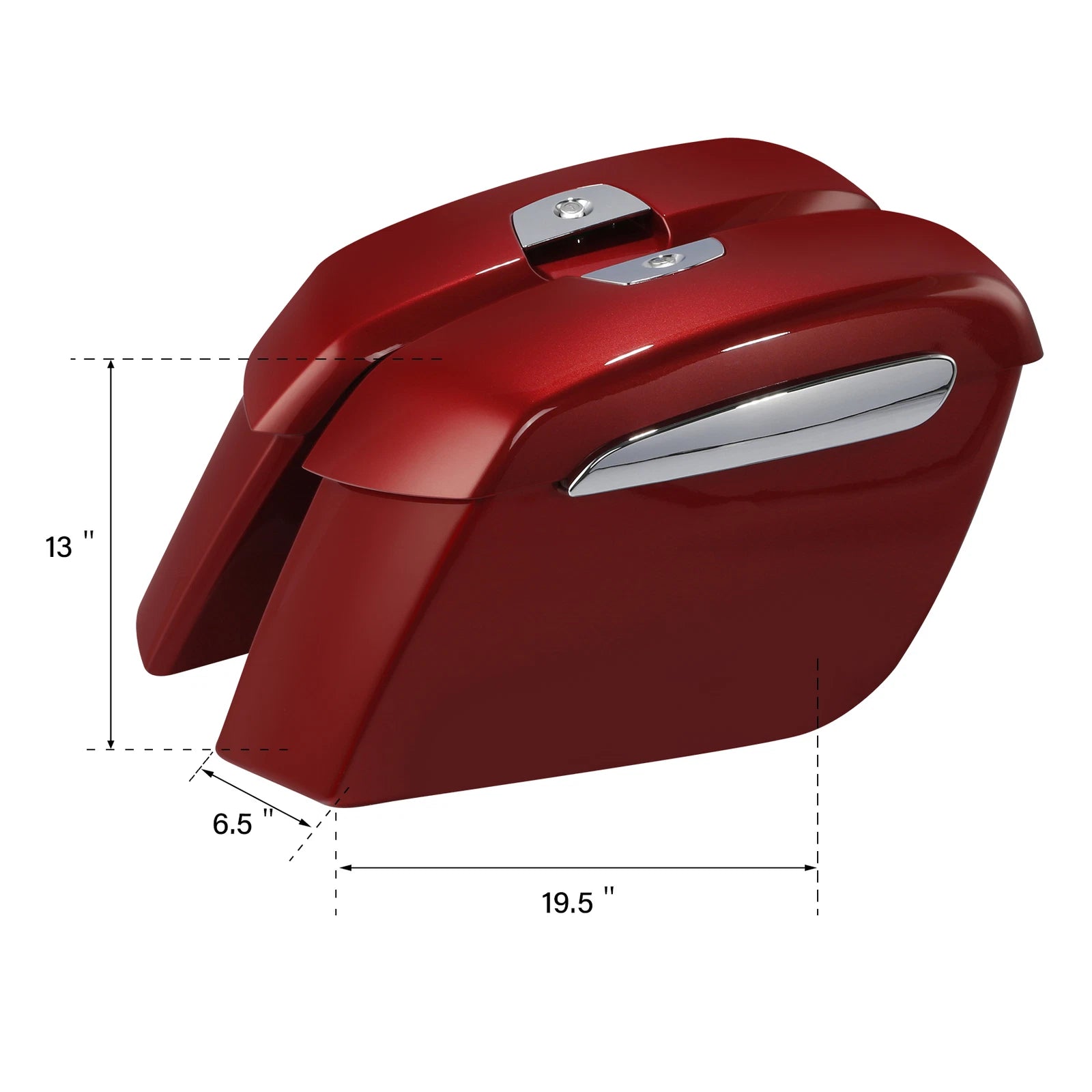 Hard Saddlebags for Indian Roadmaster Challenger (2019–2025) 24 Ruby Metallic