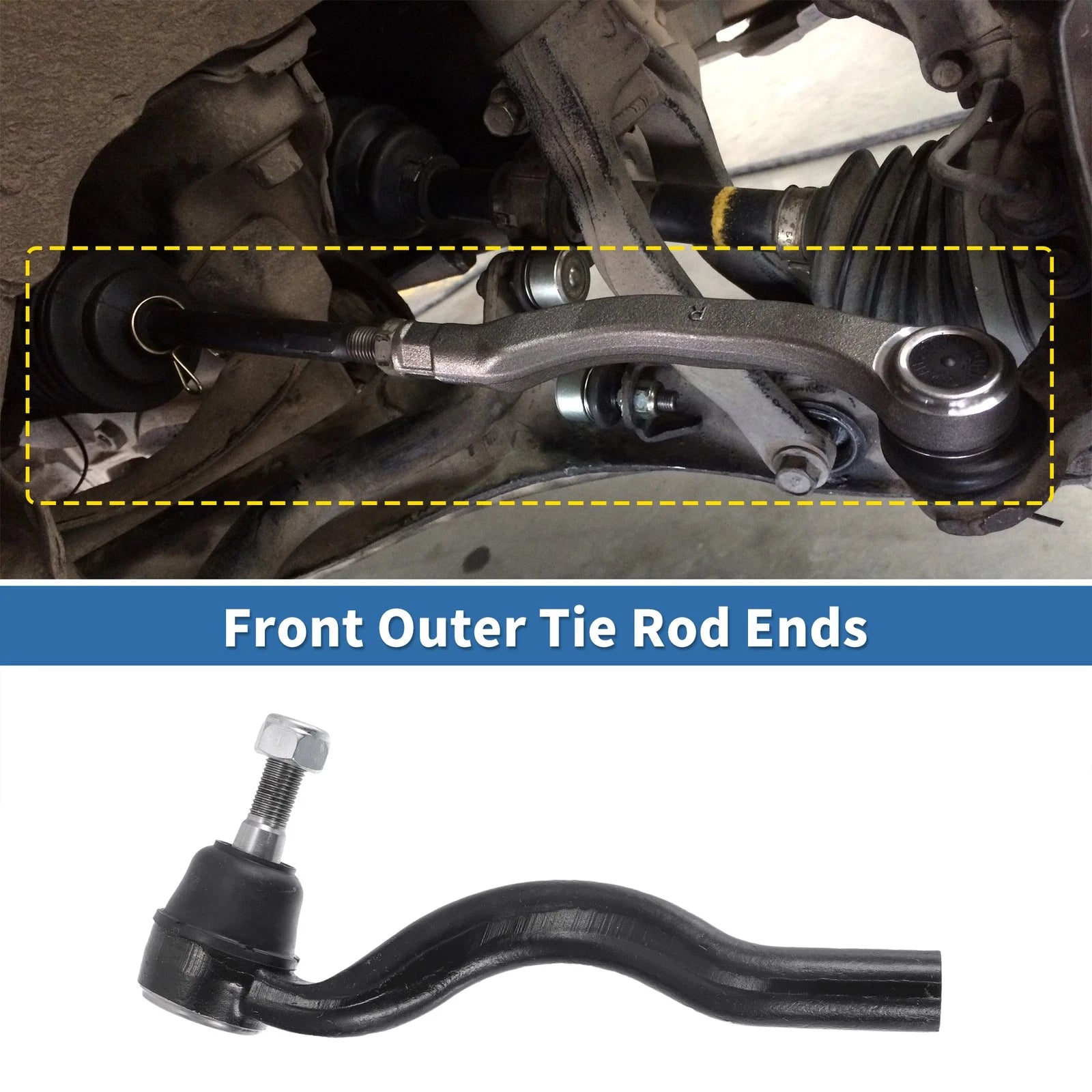 2PCS Front Outer Tie Rod End Links Kit for Jeep Grand Cherokee Durango (2011–2021)