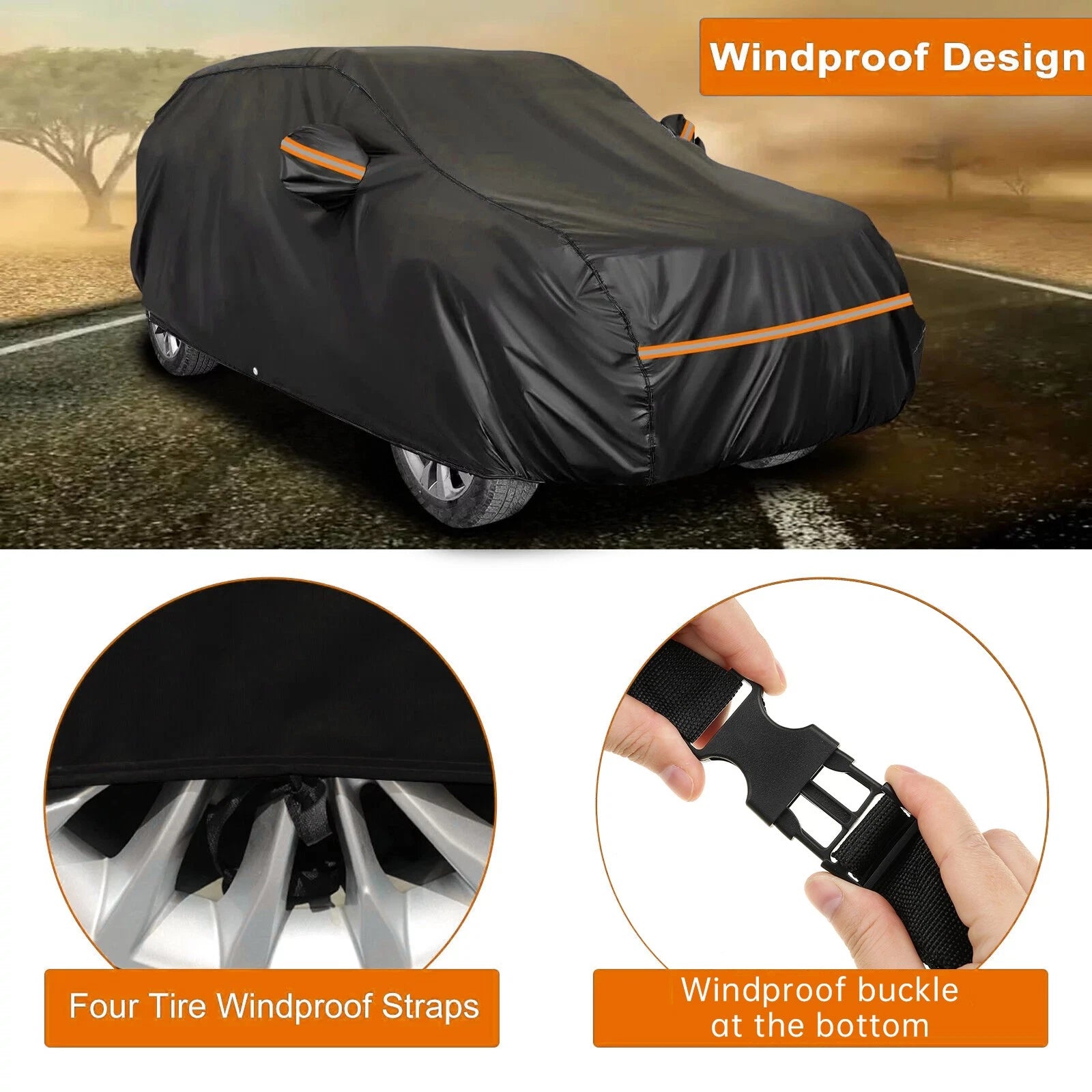 210T Full Car Cover for Nissan Rogue X-Trail Murano (191x73x67in)