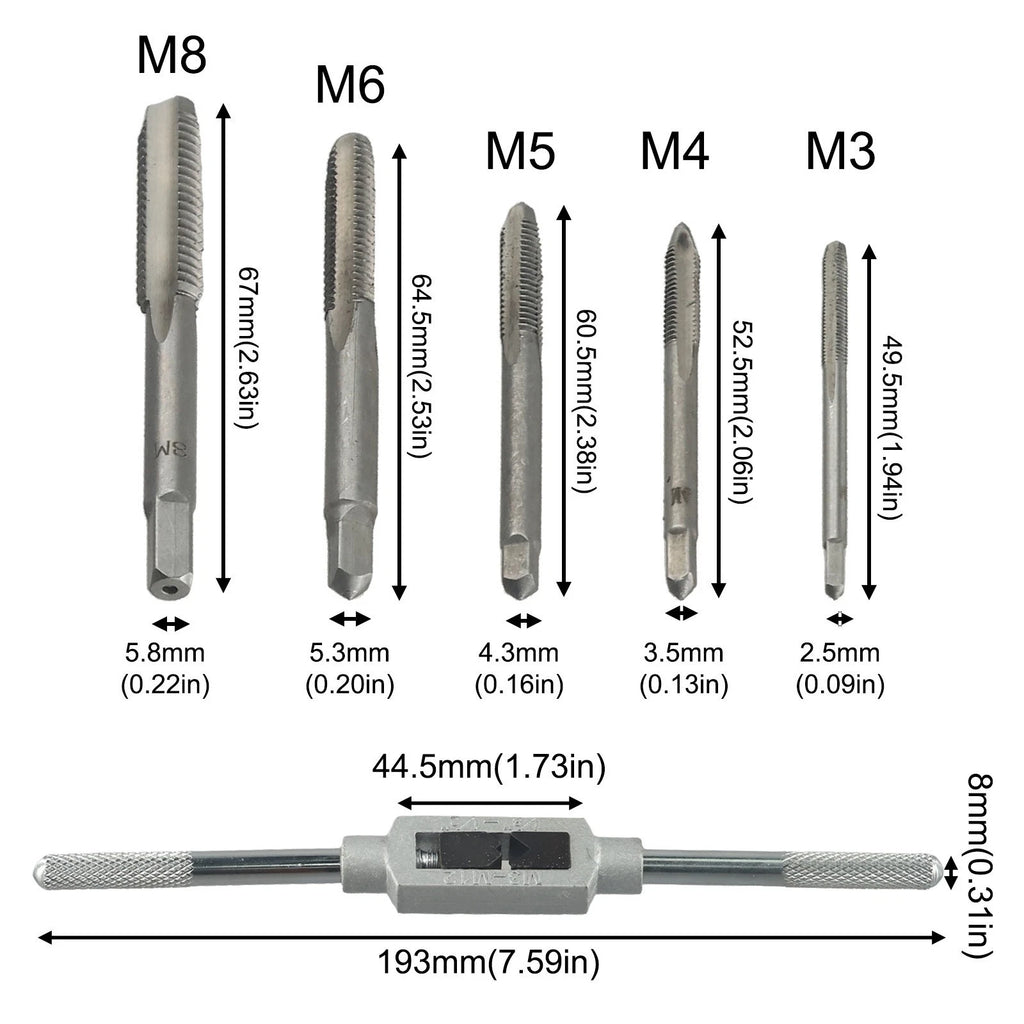 Adjustable Ratchet Tap Wrench for M3 Precision Tapping