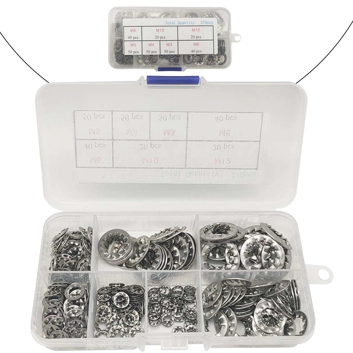 270Pcs Stainless Steel Internal Tooth Washers for Secure Fastening Solutions