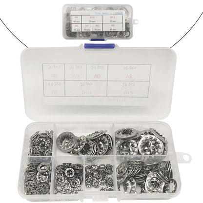 270Pcs Stainless Steel Internal Tooth Washers for Secure Fastening Solutions