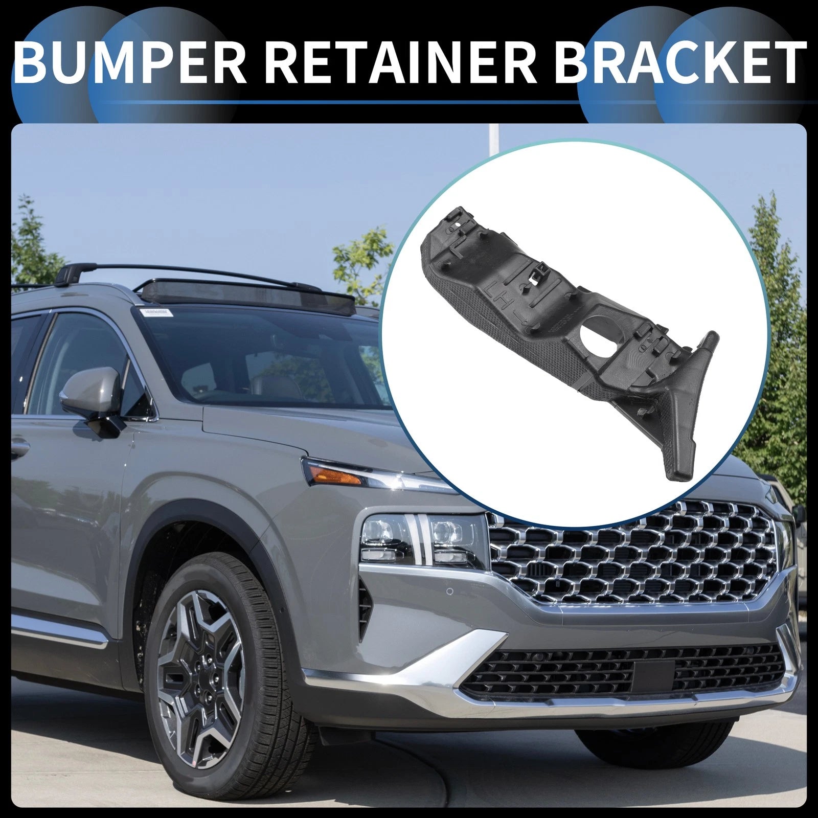 Left Front Bumper Retainer Bracket for Hyundai Santa Fe (2019–2020)
