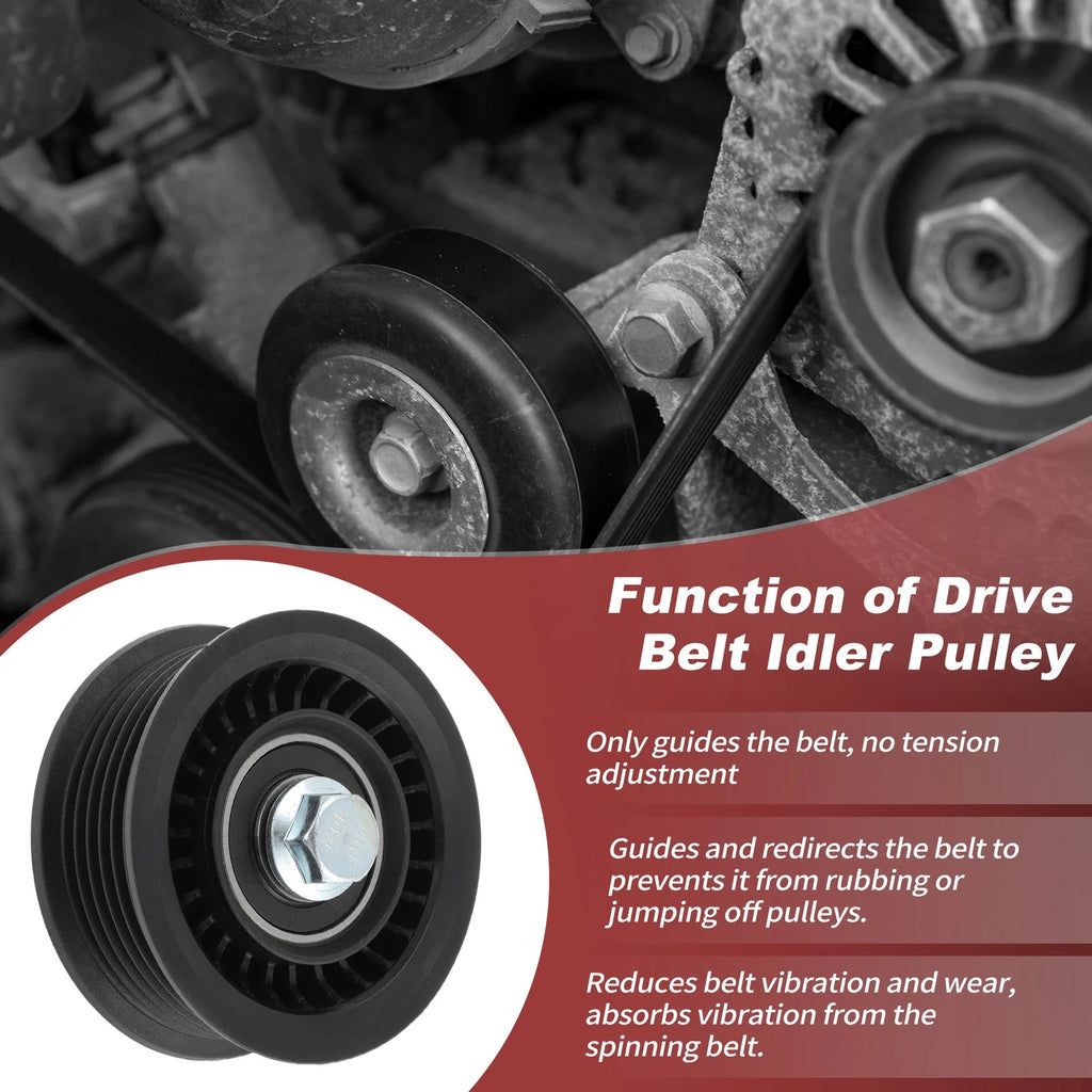 Accessory Drive Belt Idler Pulley Replacement for Chevrolet GMC Cadillac (2009–2019)