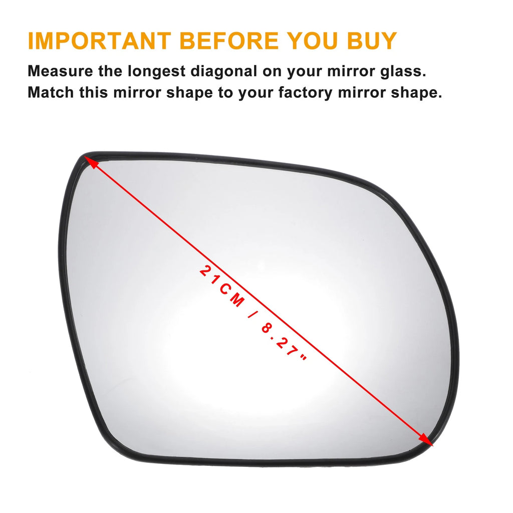 Right Side Glass Mirror Nonheated for Hyundai Santa Fe (2007–2012)
