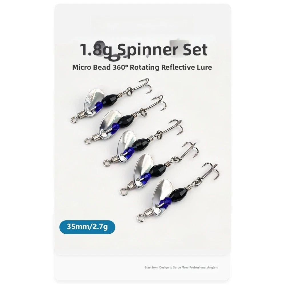 5PCS Spinner Bait Lures for Lake River Use (Reflective Rotating Spoon)