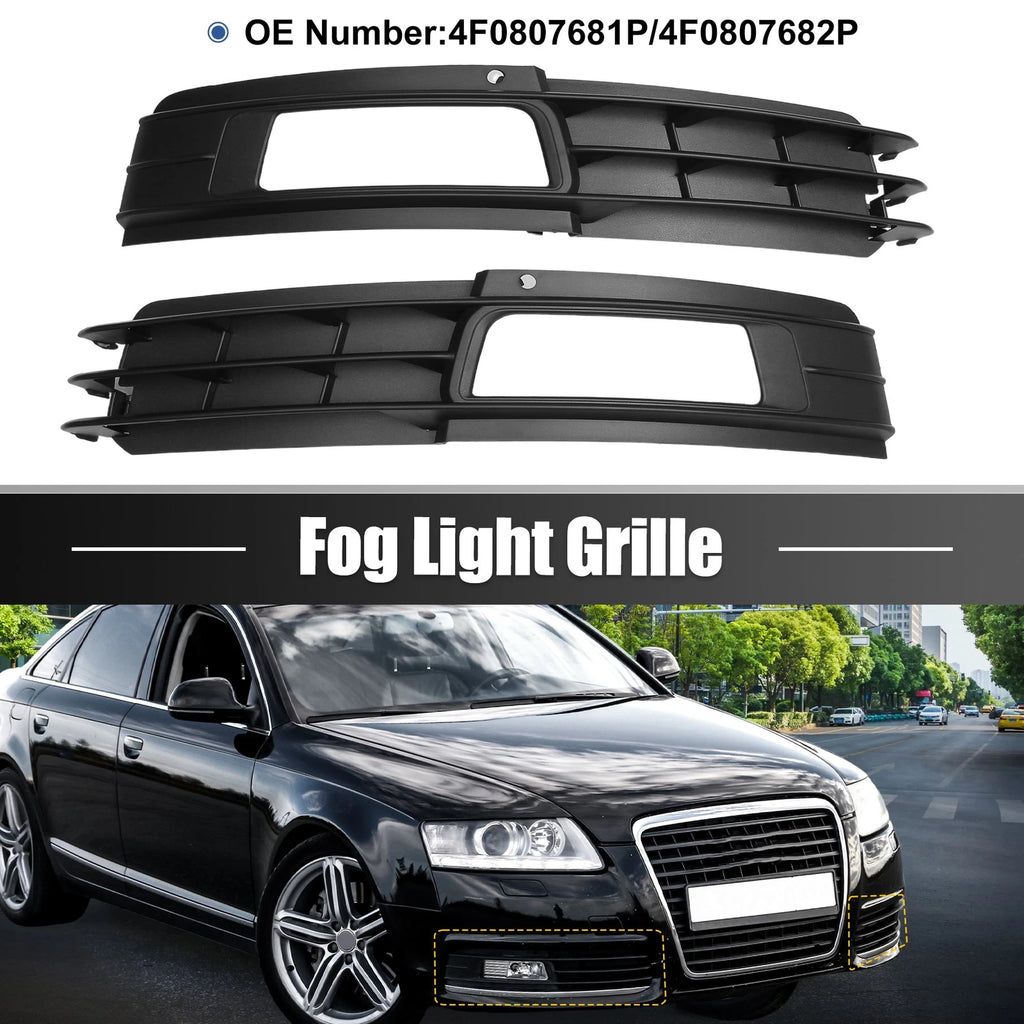 Fog Light Grille Mesh Left Right Replacement for Audi A6 C6 Avant (2008–2011)