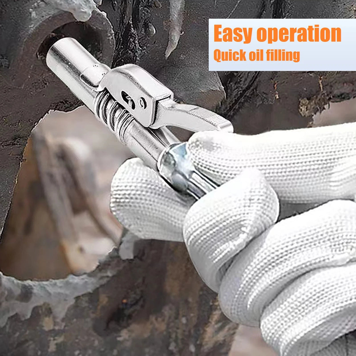 2X Grease Gun Coupler for Quick Release Lock Oil Injection Nozzles