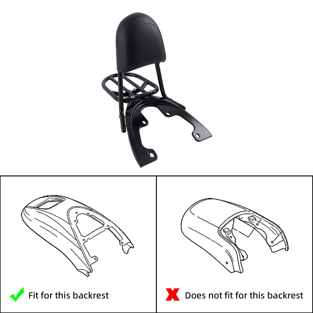 Sissy Bar Backrest Baseplate for Harley V-Rod VRSCAW (2007–2011) Black/Chrome