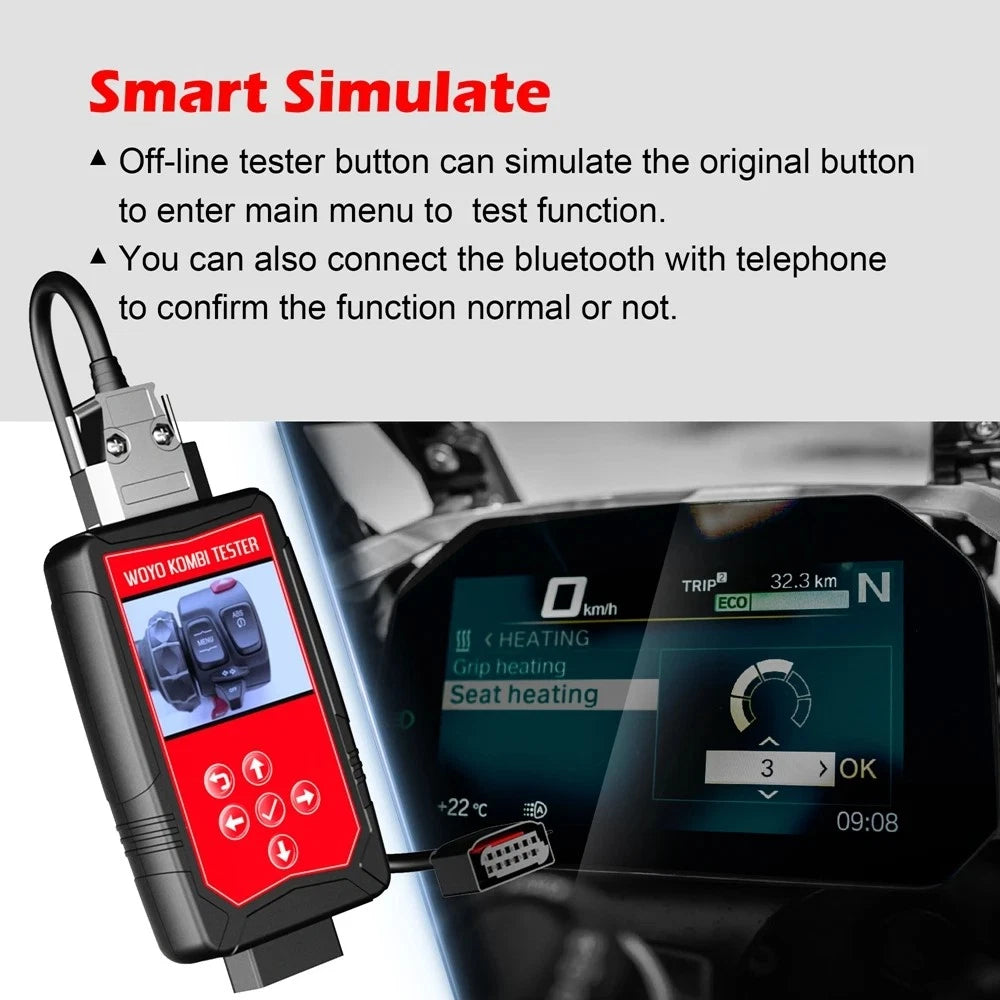 WOYO MOTO002 TFT Display Screen Tester For BMW KOMBI ECU Module Diagnostic Tool
