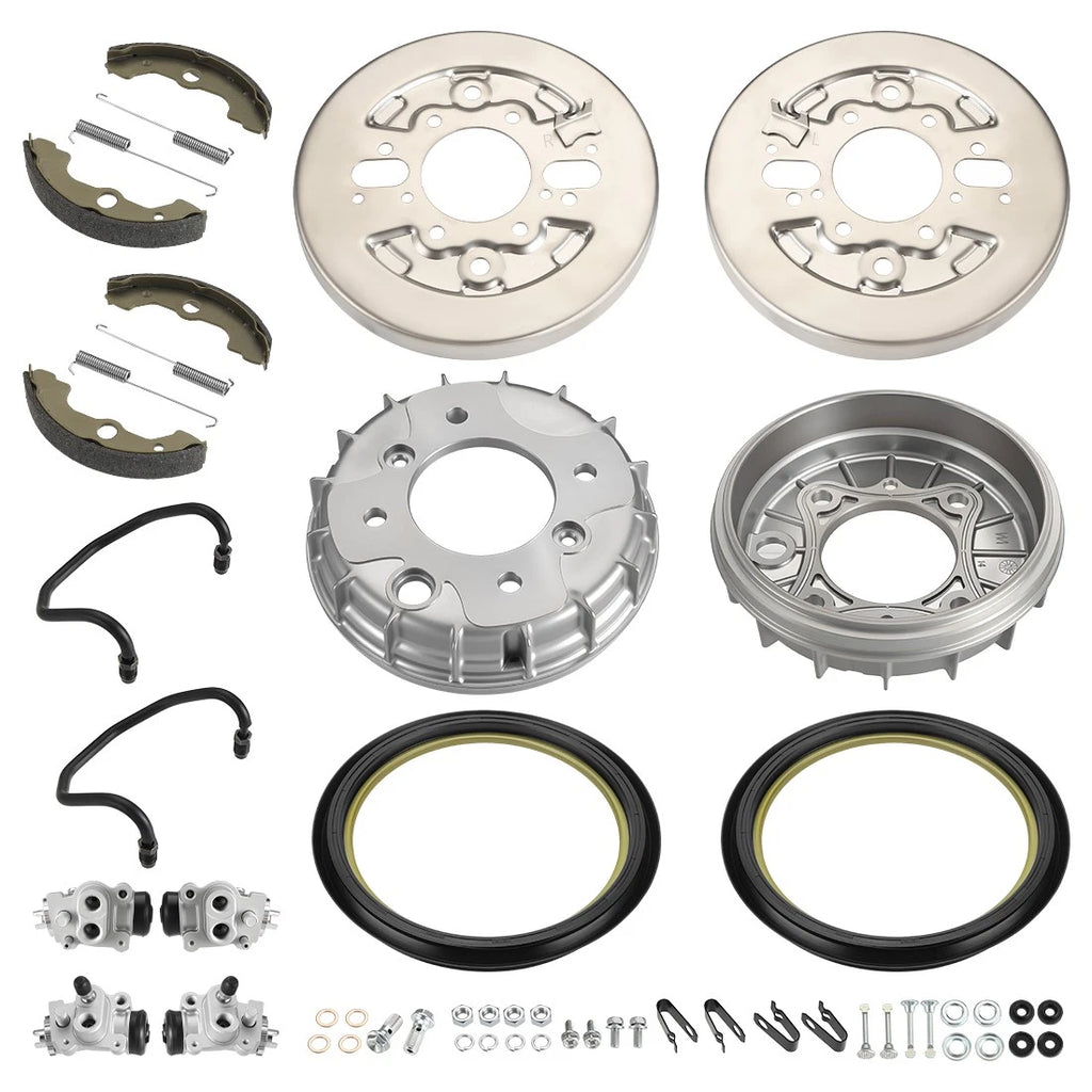 Front Brake Drum Hub Plate Shoes Kit for Honda Foreman 400 TRX400FW (2002–2004)