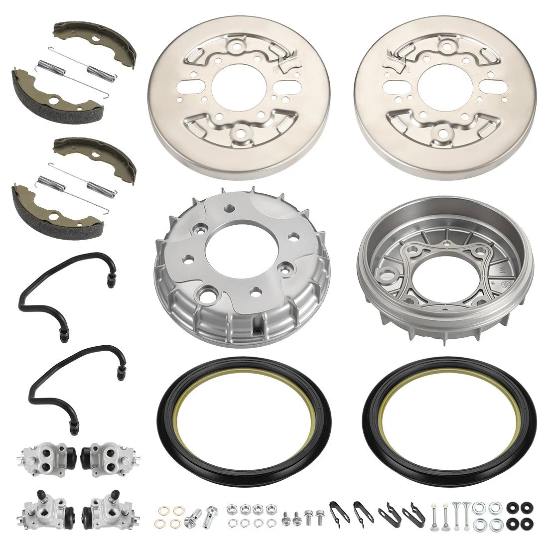 Front Brake Drum Hub Plate Shoes Kit for Honda Foreman 400 TRX400FW (2002–2004)