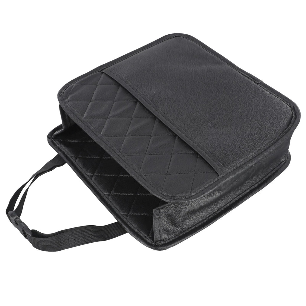 Black Leather Car Seat Back Storage Bag for Most Models