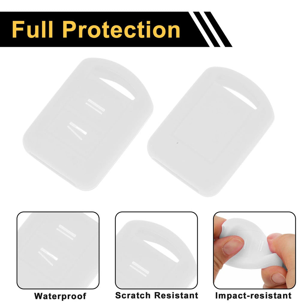 White Silicone Key Case for Opel Corsa C (2000–2006) - 2 Buttons