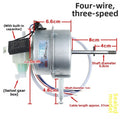 Floor Fan Motor for 220V Models (Aluminum Wire, 4-Wire Control)