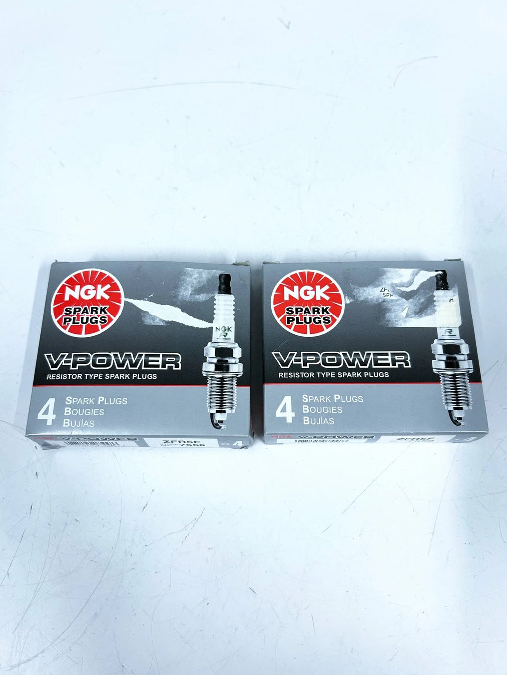 2X NGK 7558 V-Power Resistor Type Spark Plugs for