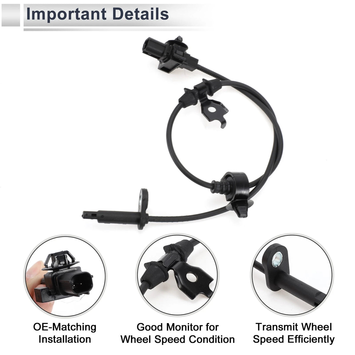 ABS Wheel Speed Sensor No. 57475SZNA02 for Acura ZDX (2010–2013) Rear Left