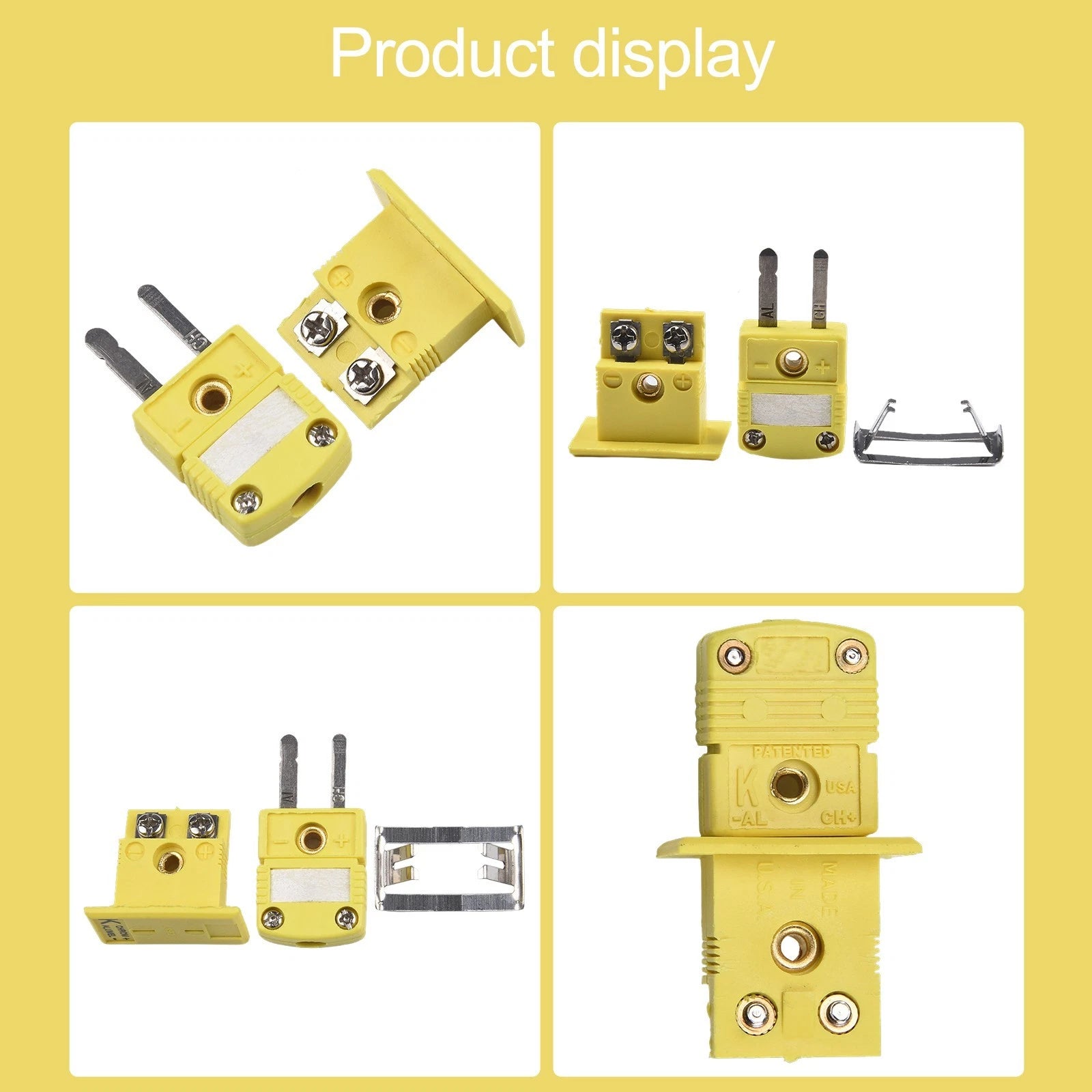 Set of 1 K Type Thermocouple Miniature Socket & Panel Mount Plug-Connector